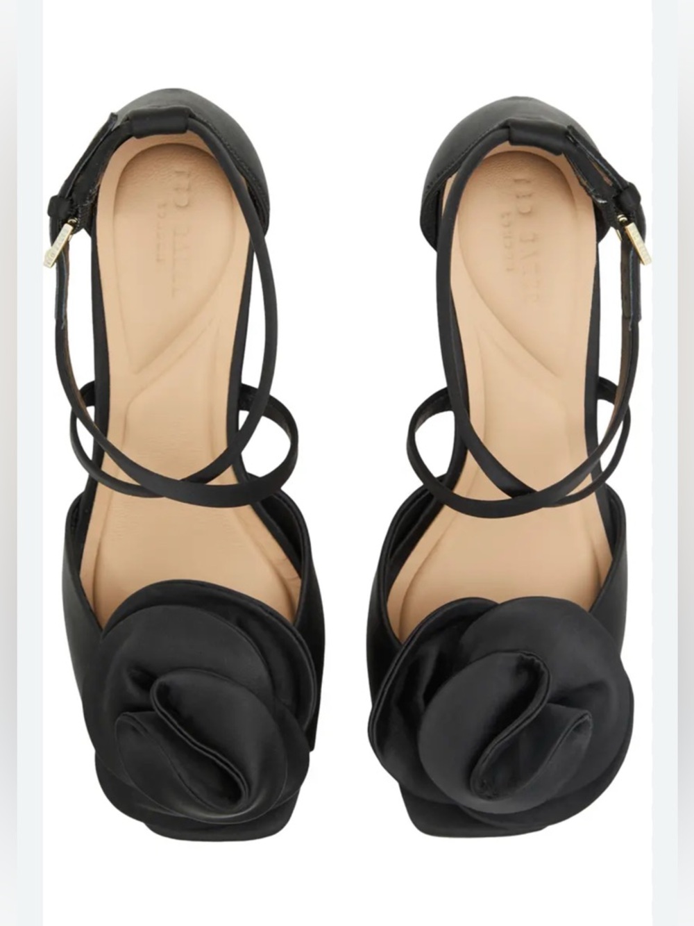 Ted Baker Black Platform Sandal with Floral Accent - Women's Dress Heels - Picture 3 of 10